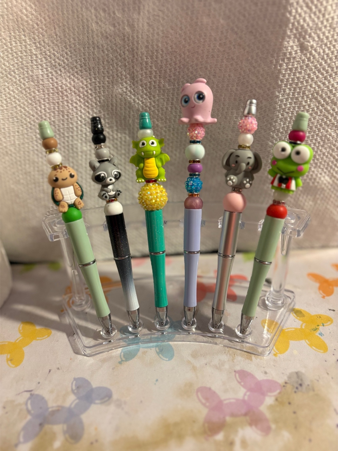Handmade pens in different colors